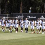 Vista de un entrenamiento de los jugadores del Real Madrid en el estadio Wallis Annenberg de UCLA, en Los Ángeles, California (EE.UU.), este 29 de julio de 2022. EFE/EPA/Etienne Laurent