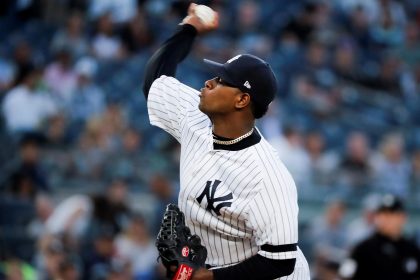 El derecho dominicano Luis Severino de los Yanquis de Nueva York, en una fotografía de archivo. EFE/Justin Lane