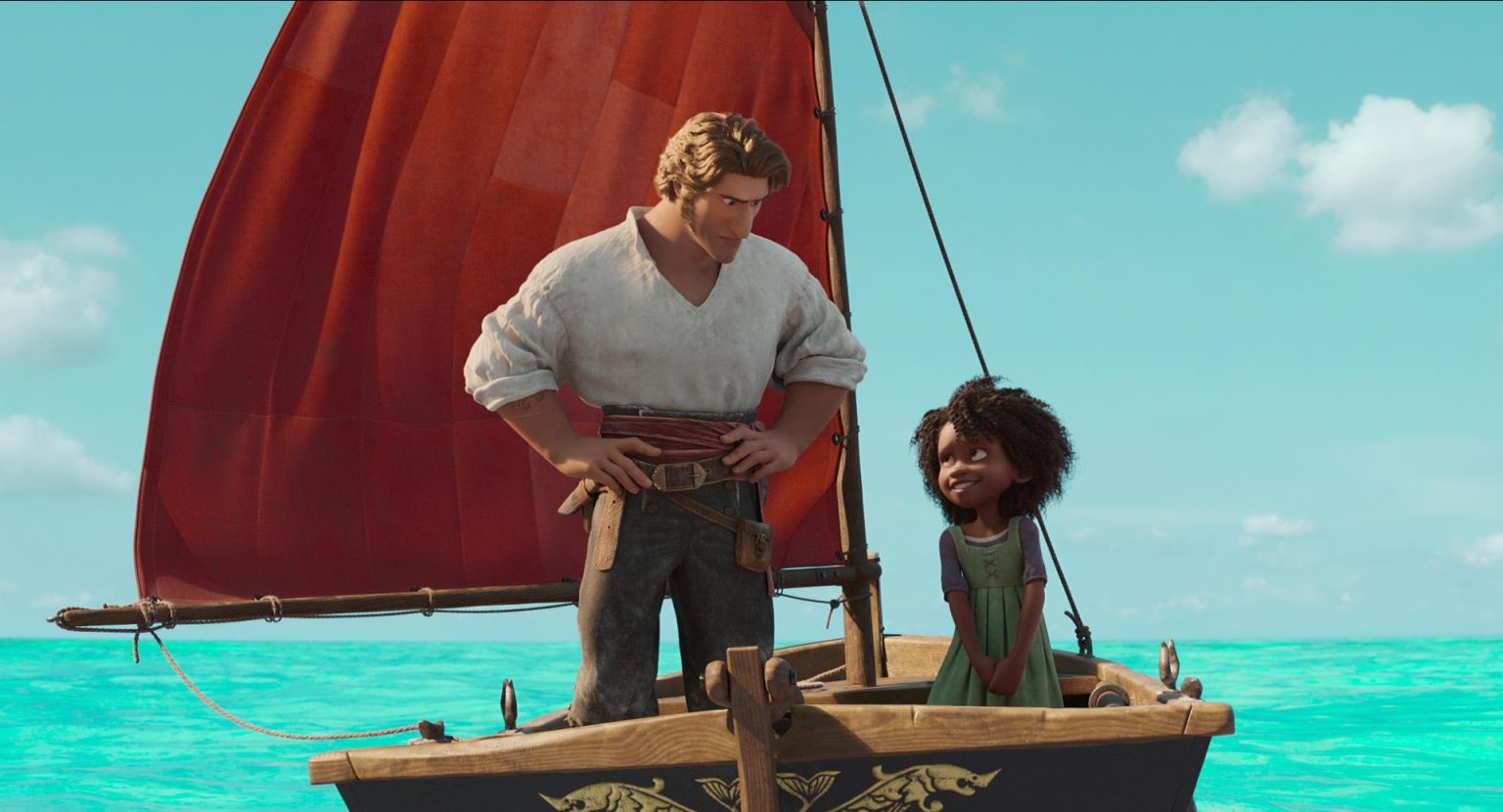 Fotograma cedido hoy por Netflix que muestra a la joven Maisie Brumble junto al marinero Jacob Holland en la nueva película animada "The Sea Beast". EFE/ Netflix /SOLO USO EDITORIAL /SOLO DISPONIBLE PARA ILUSTRAR LA NOTICIA QUE ACOMPAÑA (CRÉDITO OBLIGATORIO)