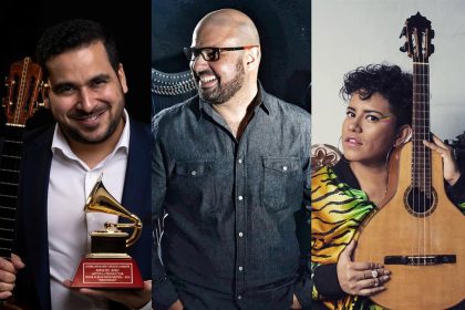 Combo de fotografías cedidas hoy por Miami New Drama donde aparecen (i-d) la vocalista y actriz venezolana Mariaca Semprún; el cuatrista Miguel Siso, ganador del Latin Grammy en 2018; el arpista Eduardo Betancourt, también ganador del Latin Grammy; Mafer Bandola, intérprete de la bandola, otro instrumento tradicional; y el baterista Adolfo Herrera, nominado al Latin Grammy, que formarán parte de "Papá cuatro". EFE/Miami New Drama /SOLO USO EDITORIAL /NO VENTAS /SOLO DISPONIBLE PARA ILUSTRAR LA NOTICIA QUE ACOMPAÑA /CRÉDITO OBLIGATORIO