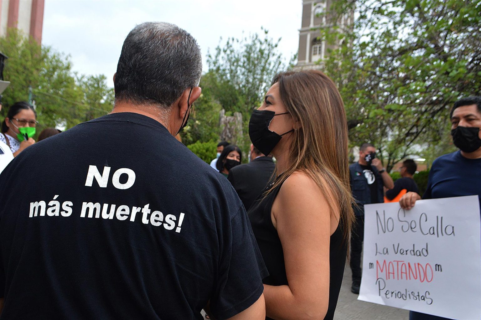 Un grupo de comunicadores protestan por el asesinato del periodista Antonio de la Cruz, en Ciudad Victoria, Tamaulipas (México). Imagen de Archivo. EFE/Alfredo Peña