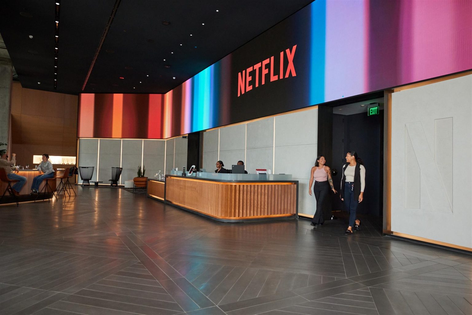 Fotografía cedida por Netflix donde se aprecia la sala de recepción de su sede en Los Ángeles, California (Estados Unidos). EFE/ Netflix / SOLO USO EDITORIAL/ SOLO DISPONIBLE PARA ILUSTRAR LA NOTICIA QUE ACOMPAÑA (CRÉDITO OBLIGATORIO)