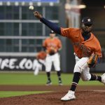 El lanzador de los Houston Astros Cristian Javier, en una fotografía de archivo. EFE/EPA/Ken Murray