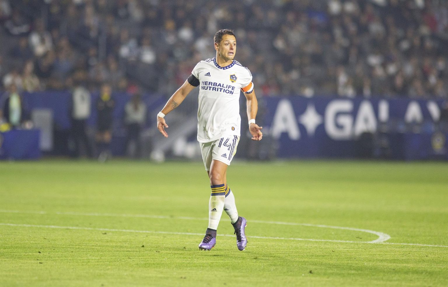 Javier "Chicharito" Hernández (14) de Los Angeles Galaxy, en una fotografía de archivo. EFE/ Armando Arorizo