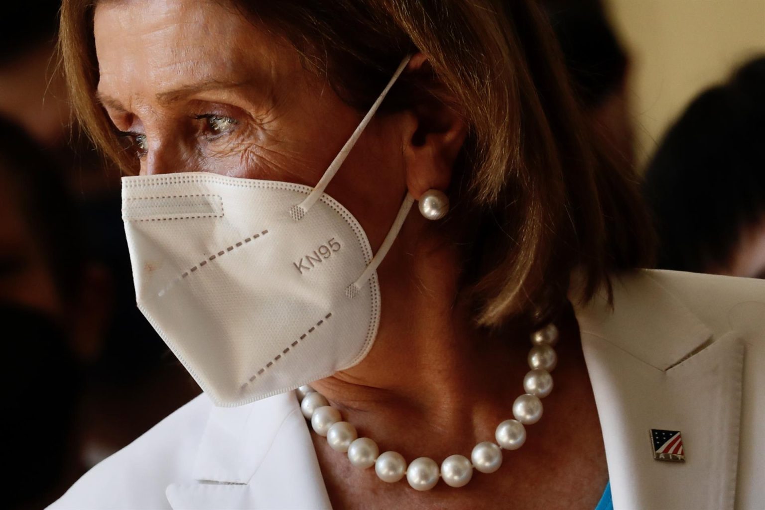 La presidenta de la Cámara de Representantes de EE.UU., Nancy Pelosi, después de su reunión con legisladores taiwaneses en Taipei, Taiwán,este 03 de agosto de 2022. EFE/RITCHIE B. TONGO