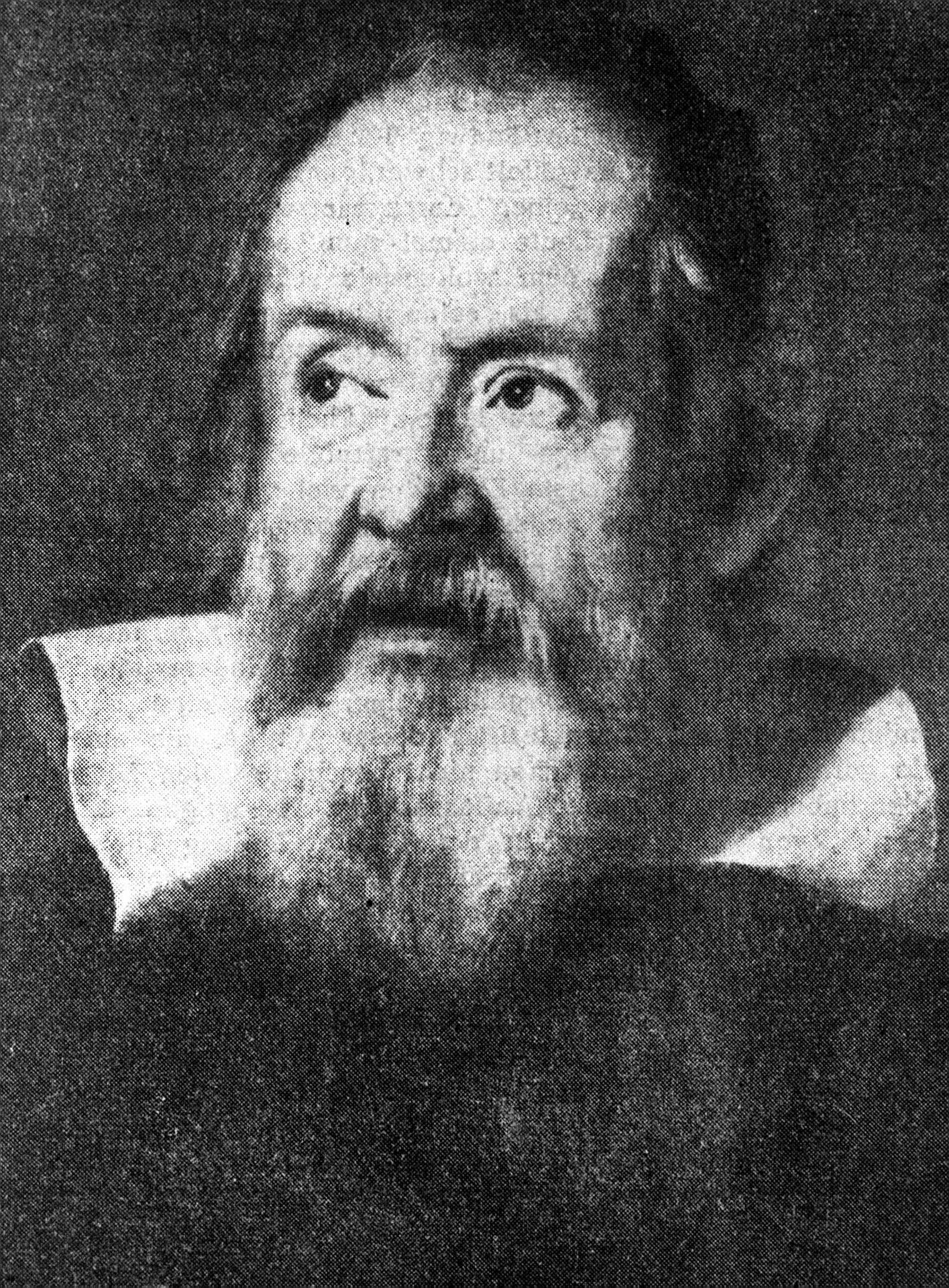 Retrato, realizado por  Sustermans, del astrónomo y físico italiano Galileo Galilei (1564-1642) fundador de la cinemática e iniciador del método experimental.