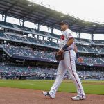 El antesalista estelar de los Bravos de Atlanta, Austin Riley, en una fotografía de archivo. EFE/Erik S. Lesser