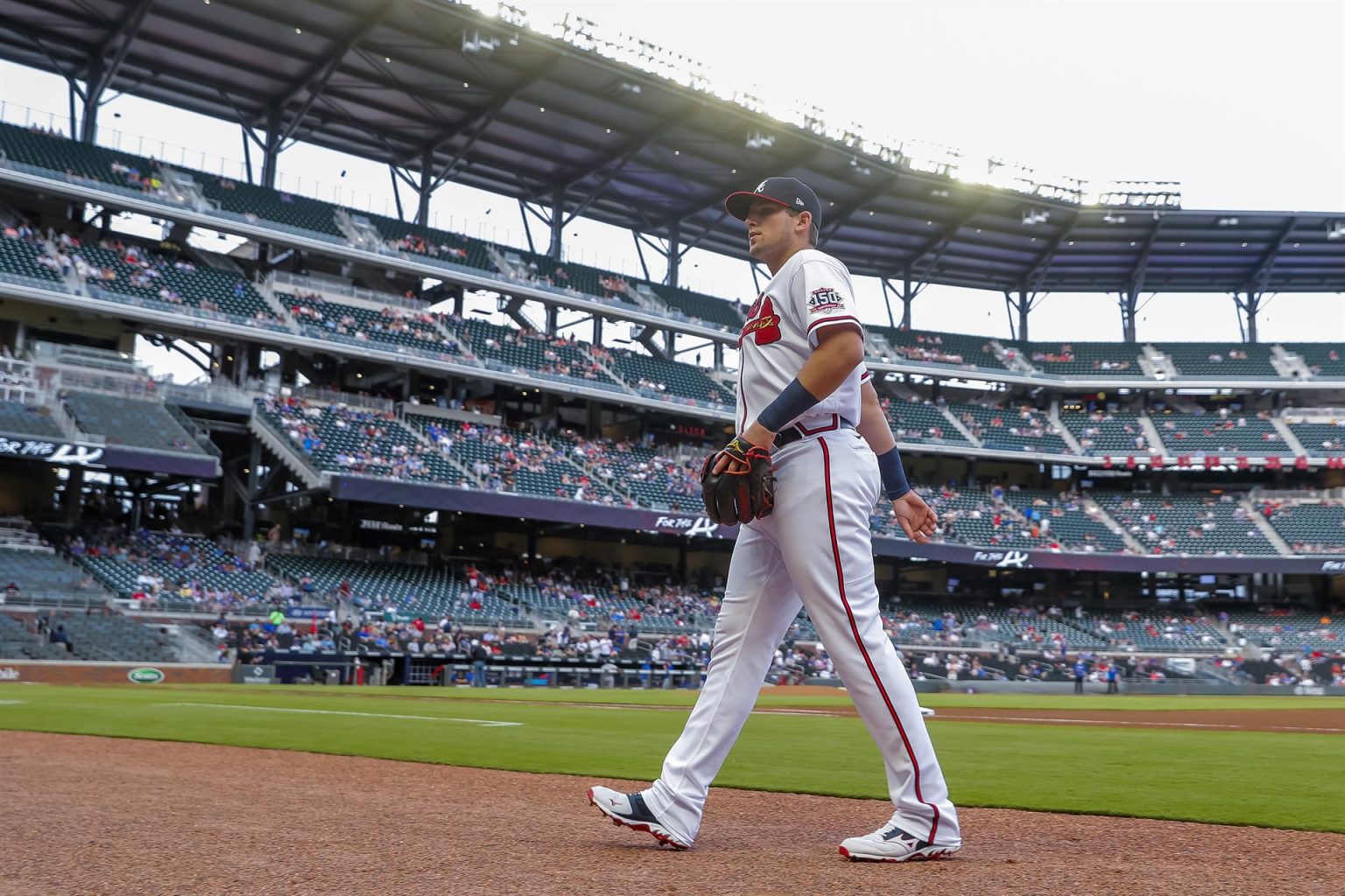 El antesalista estelar de los Bravos de Atlanta, Austin Riley, en una fotografía de archivo. EFE/Erik S. Lesser