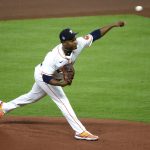 El dominicano Framber Valdez de los Astros de Houston, en una fotografía de archivo. EFE/Tannen Maury