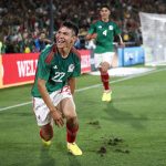 Hirving Lozano de México reacciona después de anotar en un partido de fútbol amistoso ante Perú, disputado en Pasadena, California, el 24 septiembre de 2022. EFE/Caroline Brehman