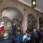 El presidente de México, Andrés Manuel López Obrador, habla durante su cuarto informe anual de Gobierno hoy, en el Palacio Nacional, en Ciudad de México (México). EFE/ Mario Guzmán