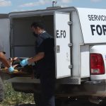 Personal del servicio medico forense, levantan el cuerpo de un migrante hoy en las orillas del rio Bravo en Ciudad Juárez, estado de Chihuahua (México). EFE/ Luis Torres.