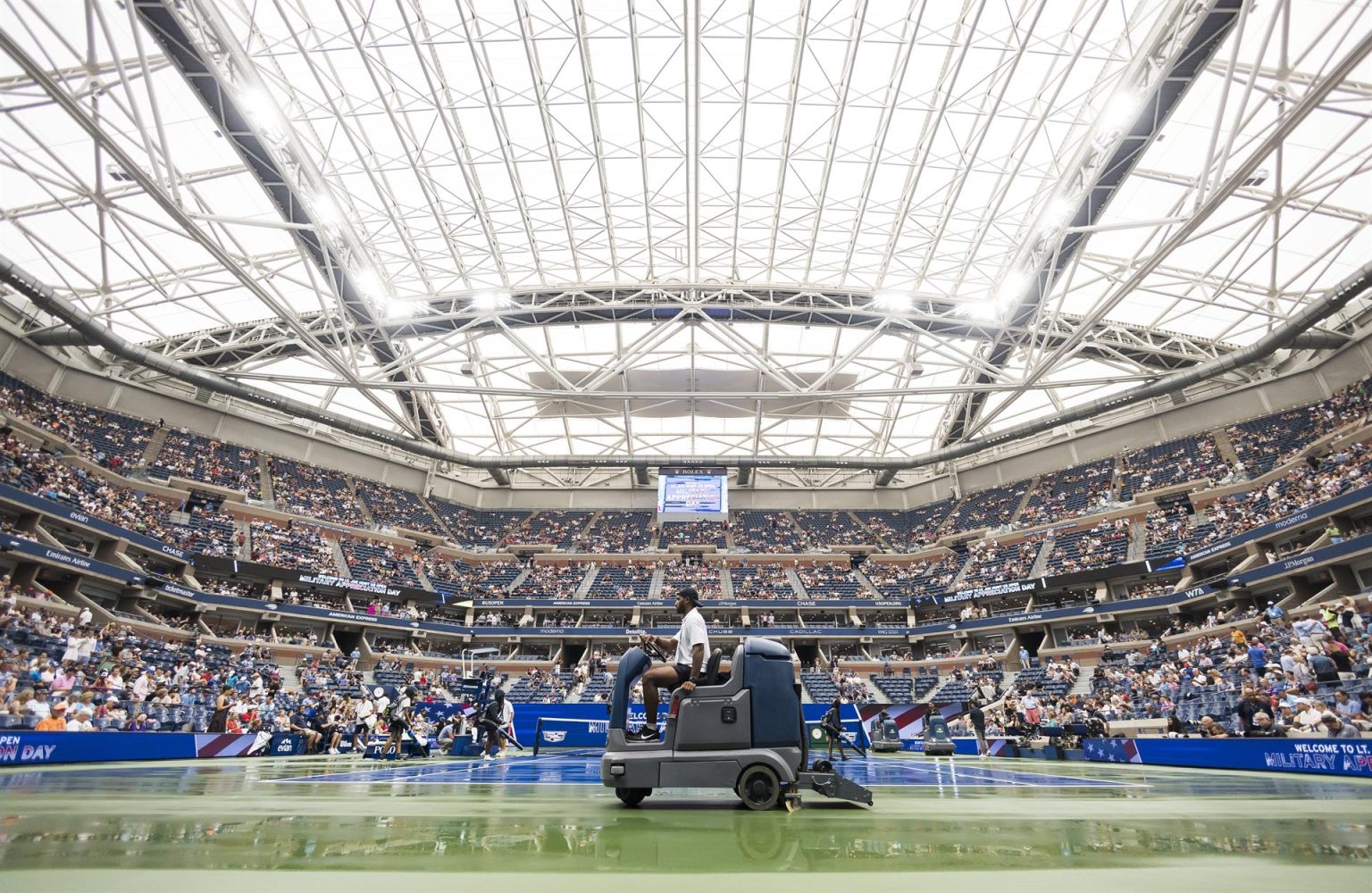 Vista de la pista Arthur Ashe de Flushing Meadows, Nueva York (EE.UU.). EFE/EPA/Justin Lane