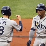 Jugadores de los Rays celebran, en una fotografía de archivo. EFE/EPA/CJ Gunther