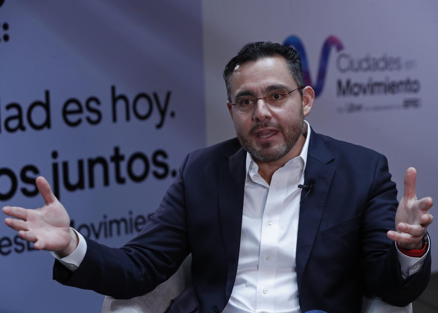 El director General de Uber Eats en México, Daniel Colunga, habla durante una entrevista con Efe el 27 de septiembre de 2022, en Ciudad de México (México). EFE/Mario Guzmán