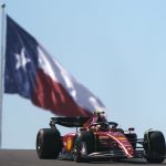 El monoplaza que conduce Carlos Sainz, piloto español de la escudería Ferrari de Fórmula Uno, fue registrado este viernes, 21 de octubre, durante los entrenamientos libres para el Gran Premio de F1 de Estados Unidos, en el Circuito de Las Américas, en Austin (Texas, EE.UU.). EFE/Greg Nash