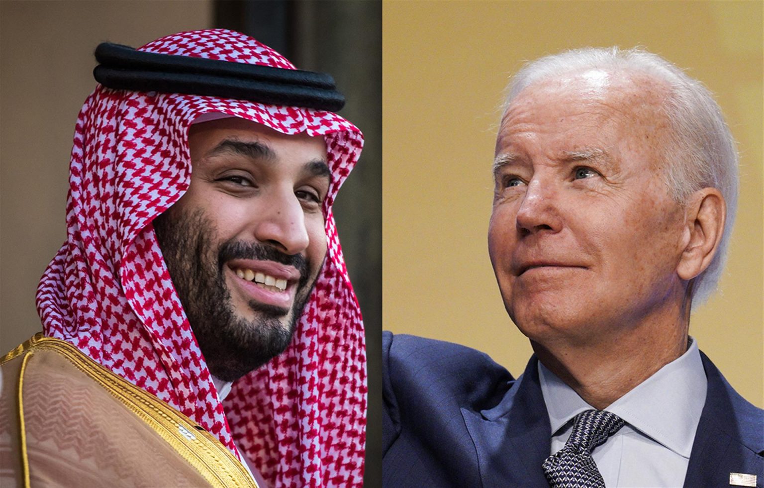 Combo de fotografías que muestra, a la izquierda, al príncipe heredero saudí, Mohamed bin Salmán, y a la derecha, al presidente de los Estados Unidos, Joe Biden. EFE/Archivo