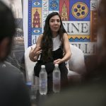 La directora colombiana de cine Laura Mora Ortega habla hoy, durante una rueda de prensa del Festival Internacional de Cine de Morelia, en el estado de Michoacán (México). EFE/Iván Villanueva