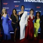 De izquierda a derecha, las actrices de la serie "Mujeres Asesinas", Claudia Martín, Nicole Curiel, Catherine Siachoque, Jedet, Barbie Casillas, Yalitza Aparicio y Sara Maldonado posan hoy durante una alfombra roja celebrada en Ciudad de México (México). EFE/José Méndez