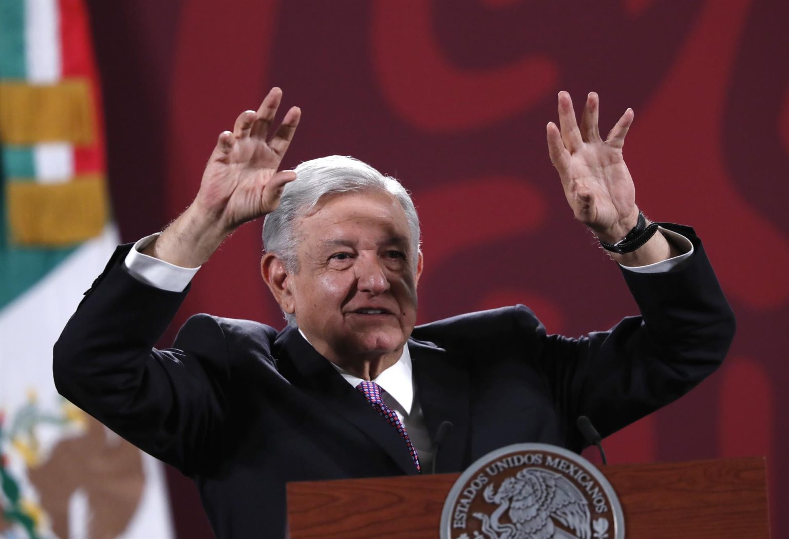Fotografía del 15 de noviembre de 2022, del mandatario mexicano, Andrés Manuel López Obrador, durante su participación en una rueda de prensa en Palacio Nacional en la Ciudad de México (México). EFE/Mario Guzmán