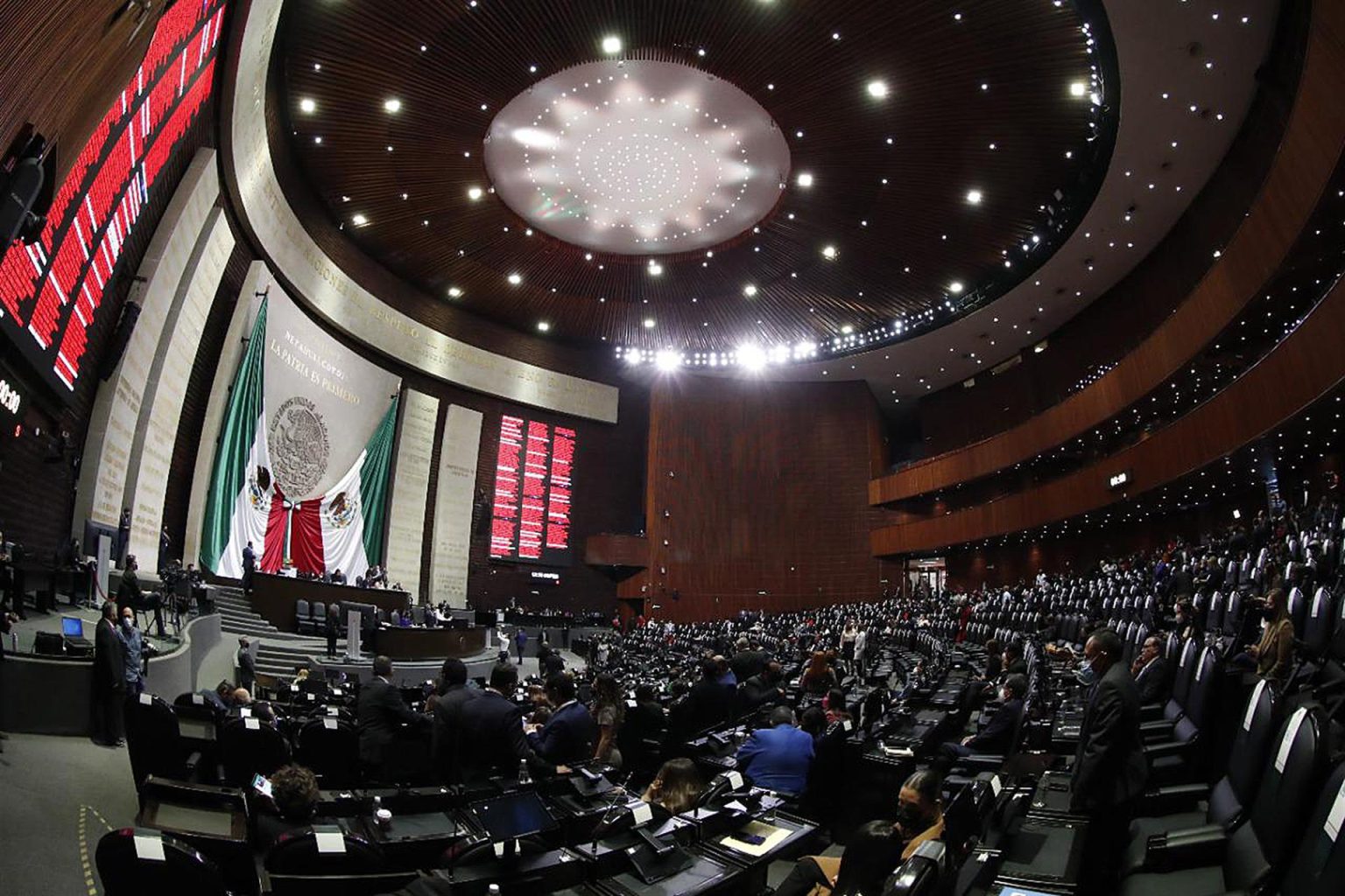 Fotografía cedida hoy, por la Cámara de Diputados durante una sesión de trabajo en Ciudad de México (México). EFE/ Cámara de Diputados / SOLO USO EDITORIAL/ SOLO DISPONIBLE PARA ILUSTRAR LA NOTICIA QUE ACOMPAÑA (CRÉDITO OBLIGATORIO)