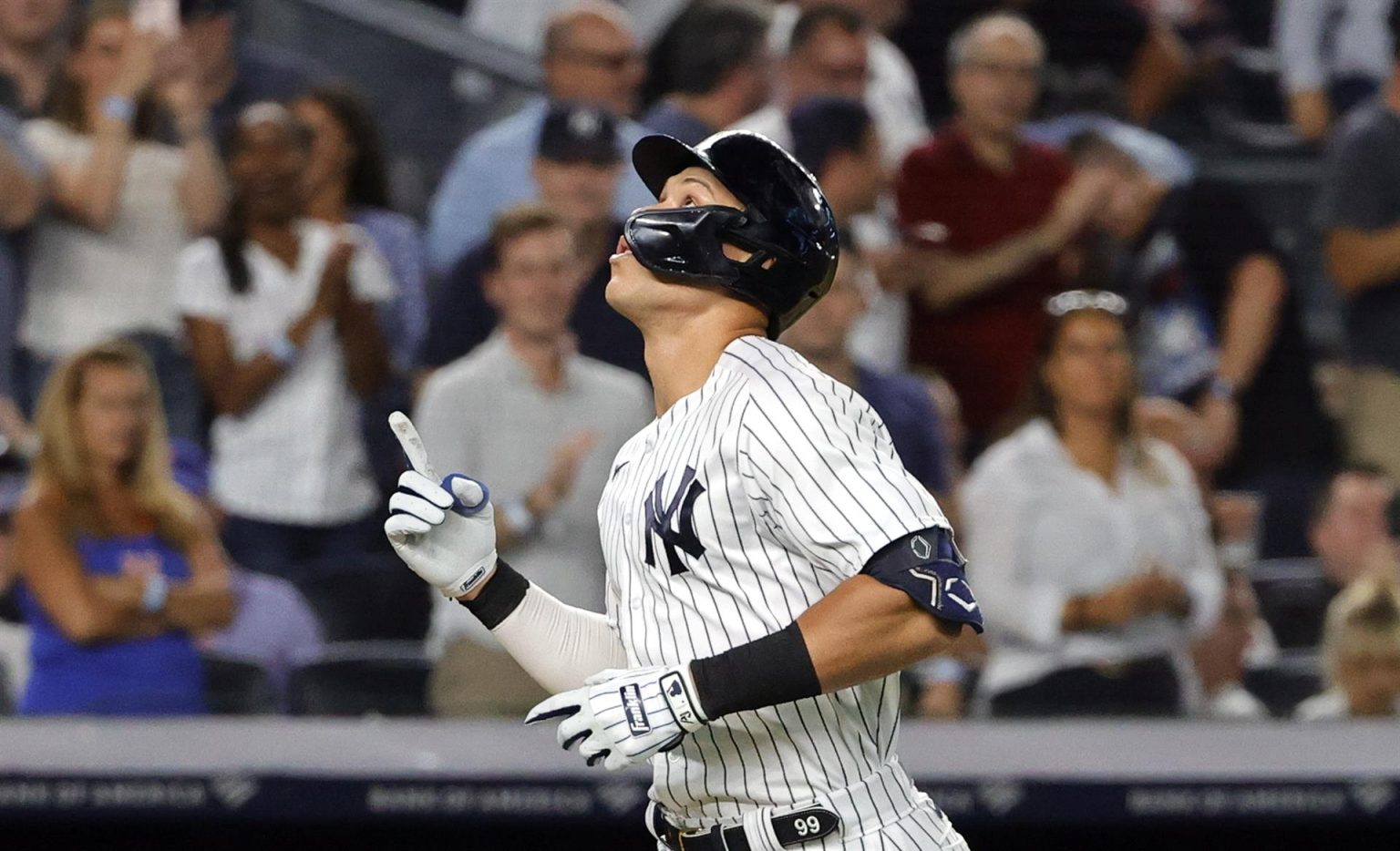 Aaron Judge de los Yanquis de Nueva York, en una fotografía de archivo. EFE/Jason Szenes