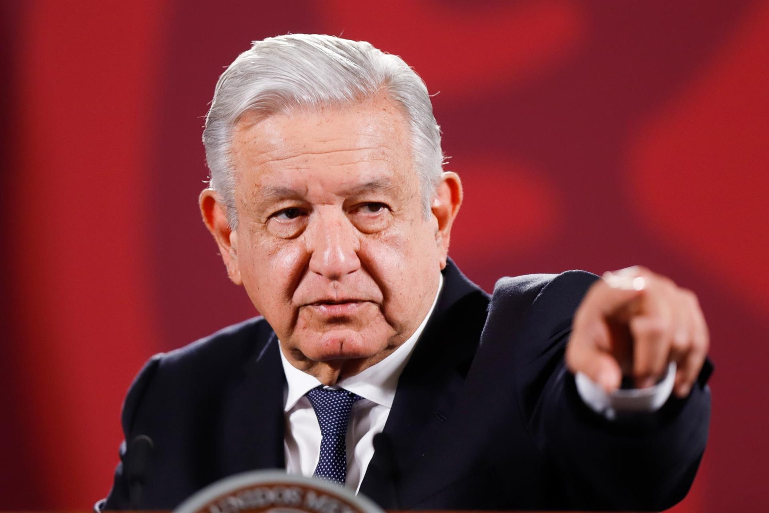 El presidente Andrés Manuel López Obrador, durante su participación en la conferencia matutina en el Palacio Nacional, hoy en la Ciudad de México (México). EFE/ Isaac Esquivel