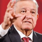 El presidente de México, Andrés Manuel López Obrador, habla durante su rueda de prensa diaria hoy en el Palacio Nacional, de la Ciudad de México (México). EFE/ Isaac Esquivel