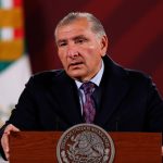 El secretario de Gobernación, Adán Augusto López, habla durante una conferencia matutina hoy, en Palacio Nacional en Ciudad de México (México). EFE/Isaac Esquivel