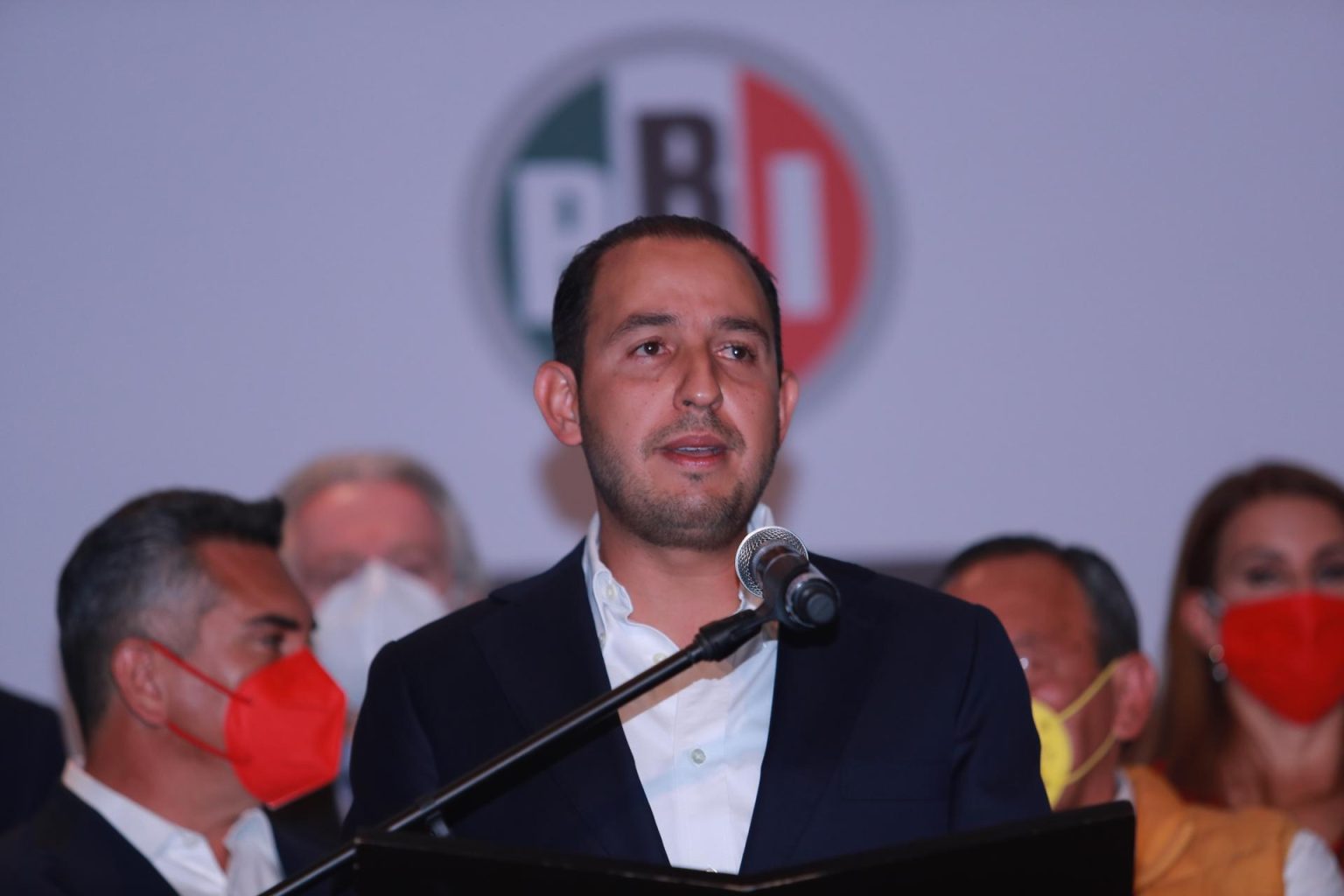 Fotografía de archivo del presidente nacional del Partido Acción Nacional (PAN), Marko Cortés. EFE/Carlos Ramírez