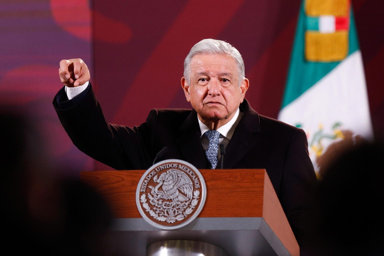 El presidente de México, Andrés Manuel López Obrador, habla durante su conferencia de prensa matutina hoy, en el Palacio Nacional en Ciudad de México (México). EFE/ Isaac Esquivel