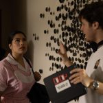 El director del filme, el español Miguel Faus, y la actriz Paula Grimaldo (i) trabajan durante el rodaje de la película "Calladita".  EFE/ Albert Masferrer