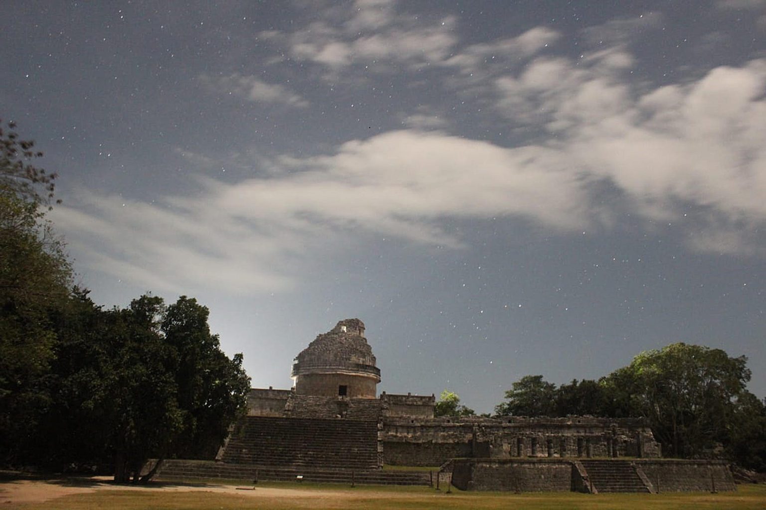 Vista general del Observatorio de Chichén Itzá hoy, en Mérida, estado de Yucatán (México). EFE/Str