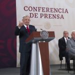 Fotografía cedida hoy, por la presidencia de México, del mandatario mexicano, Andrés Manuel López Obrador, durante una rueda de prensa en Palacio Nacional de la Ciudad de México (México). EFE/Presidencia de México/SOLO USO EDITORIAL/SOLO DISPONIBLE PARA ILUSTRAR LA NOTICIA QUE ACOMPAÑA(CRÉDITO OBLIGATORIO)