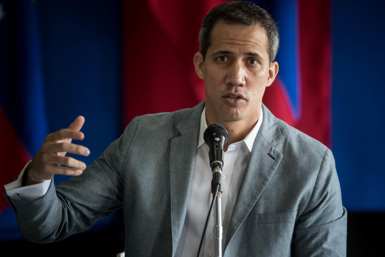 El líder opositor venezolano Juan Guaidó habla durante una rueda de prensa en Caracas (Venezuela). Imagen de archivo. EFE/ Miguel Gutiérrez