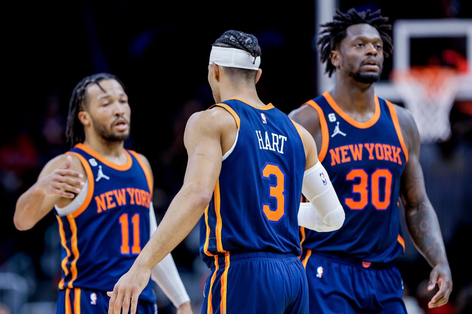 Fotografía de archivo de jugadores de los New York Knicks. EFE/EPA/ERIK S. LESSER SHUTTERSTOCK OUT