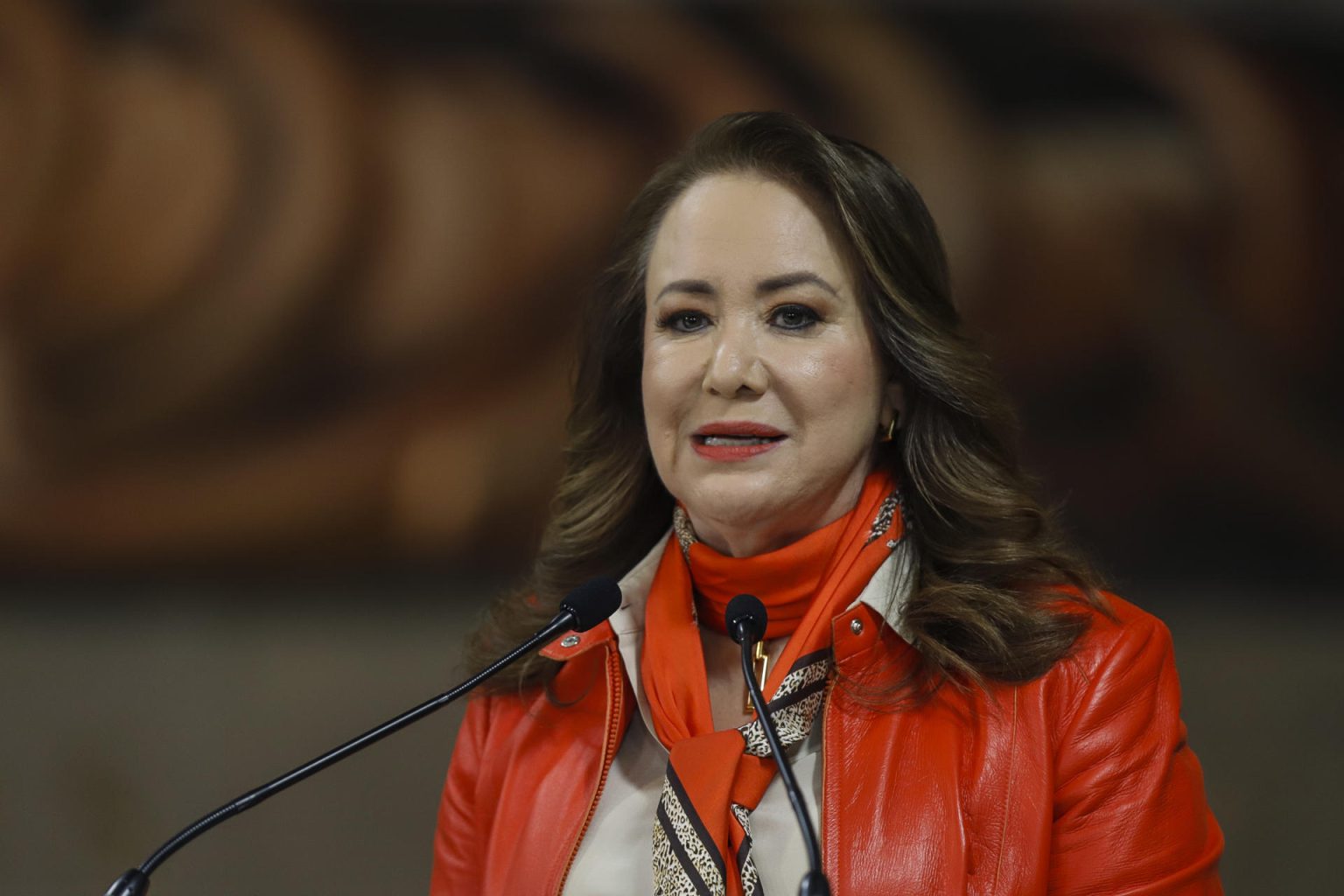 Fotografía de archivo de la ministra Yasmín Esquivel Mossa, durante un acto protocolario en la Ciudad de México (México). EFE/Isaac Esquivel