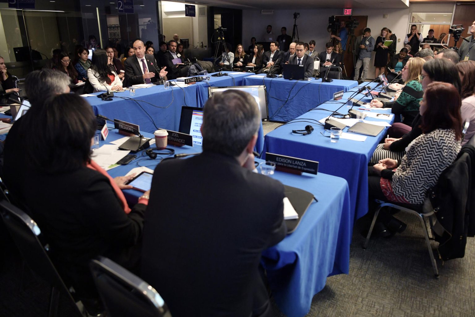 Vista general de los participantes en una audiencia de la Comisión Interamericana de Derechos Humanos (CIDH) en Washington. Imagen de archivo. EFE/Lenin Nolly