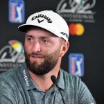 El español Jon Rahm habla durante una rueda de prensa de cara a su participación en el Arnold Palmer Invitational, este 28 de febrero de 2023, en Bay Hill Club & Lodge en Orlando, Florida (EE.UU.).  EFE/ Gerardo Mora