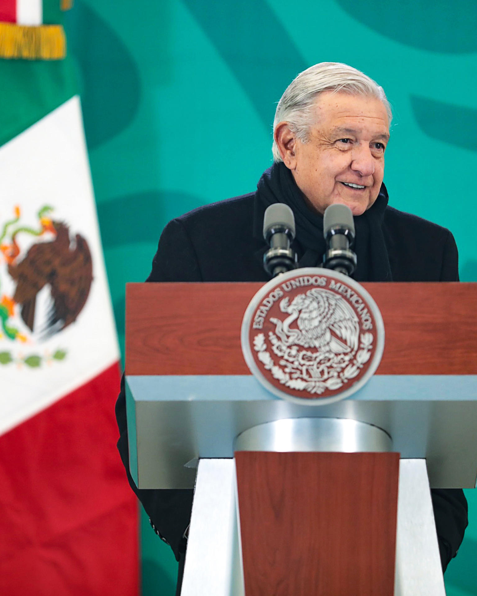 Fotografía cedida hoy, por la presidencia de México, del mandatario mexicano, Andrés Manuel López Obrador, durante una rueda de prensa en la ciudad de Hermosilo, en el estado de Sonora (México). EFE/Presidencia de México/SOLO USO EDITORIAL/SOLO DISPONIBLE PARA ILUSTRAR LA NOTICIA QUE ACOMPAÑA(CRÉDITO OBLIGATORIO)