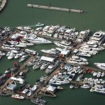 Fotografía cedida por el Miami International Boat Show, que muestra una vista aérea de la localización en el 2022 de la feria de botes en Miami, Florida. EFE/Miami Boat Show /SOLO USO EDITORIAL/NO VENTAS/SOLO DISPONIBLE PARA ILUSTRAR LA NOTICIA QUE ACOMPAÑA/CRÉDITO OBLIGATORIO