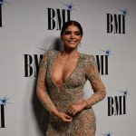 La artista mexicana Ana Barbara posa hoy durante la alfombra roja de los BMI Latin Awards 2023, en Los Ángeles (EE.UU.). EFE/Monica Rubalcava