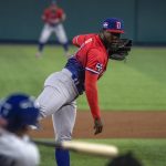 Cristian Javier, de República Dominicana, en acción durante un partido del Clásico Mundial de Béisbol por el grupo D frente a Nicaragua, disputado este 13 de marzo de 2023 en el loanDepot de Miami, Florida. EFE/Cristóbal Herrera