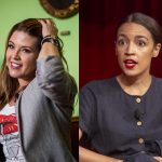 Composición de dos fotografías de archivo donde aparece la actriz y ex reina de belleza venezolana Alicia Machado (i) y la miembro de la Cámara de Representantes por el Distrito 14 de Nueva York, Alexandria Ocasio Cortez. EFE