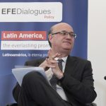 El presidente del Banco Interamericano de Desarrollo, Ilan Goldfajn, participa en el foro Diálogo EFE: Latinoamérica, la eterna promesa hoy, en Washington (EE.UU.). EFE/ Lenin Nolly