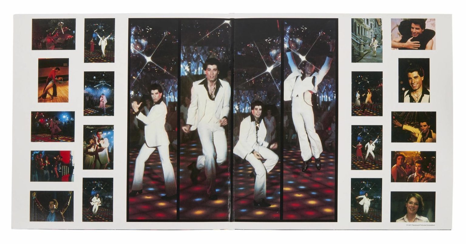 Composición de fotografías cedido por Julien's Auctions donde se aprecia varias fotografías de la película "Saturday Night Fever" con su protagonista el actor John Travolta como Tony Manero con su famoso traje blanco durante la famosa escena de baile. EFE/Julien's Auctions /SOLO USO EDITORIAL/NO VENTAS/SOLO DISPONIBLE PARA ILUSTRAR LA NOTICIA QUE ACOMPAÑA/CRÉDITO OBLIGATORIO