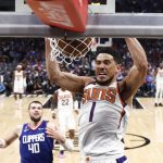 El alero de los Phoenix Suns Devin Booker, en una fotografía de archivo. EFE/EPA/Caroline Brehman