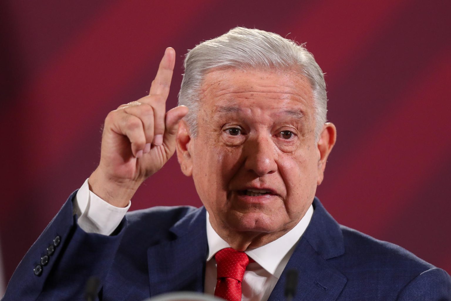 El presidente de México, Andrés Manuel López Obrador, durante una rueda de prensa hoy, en Palacio Nacional de la Ciudad de México (México). EFE/Isaac Esquivel