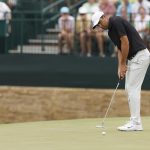 El golfista estadounidense Scottie Scheffler fue registrado este martes, 4 de abril, durante la segunda jornada de práctica para afrontar el Master de Augusta, en el Augusta National Golf Club, en Augusta (Georgia, EE.UU.). EFE/John G. Mabanglo