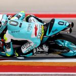 El motocivlista español Jaume Masiá, del equipo Leopard Racing, compite en el Gran Premio de las Américas de Moto3, este 15 de abril de 2023, en Austin, Texas (EE.UU.). EFE/Adam Davis